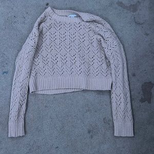 Cropped Sweater , Beige , M